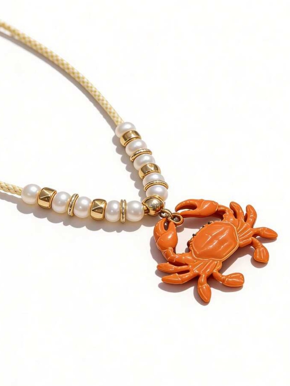 Orange crab pendant necklace R649 - Picture 3 of 3